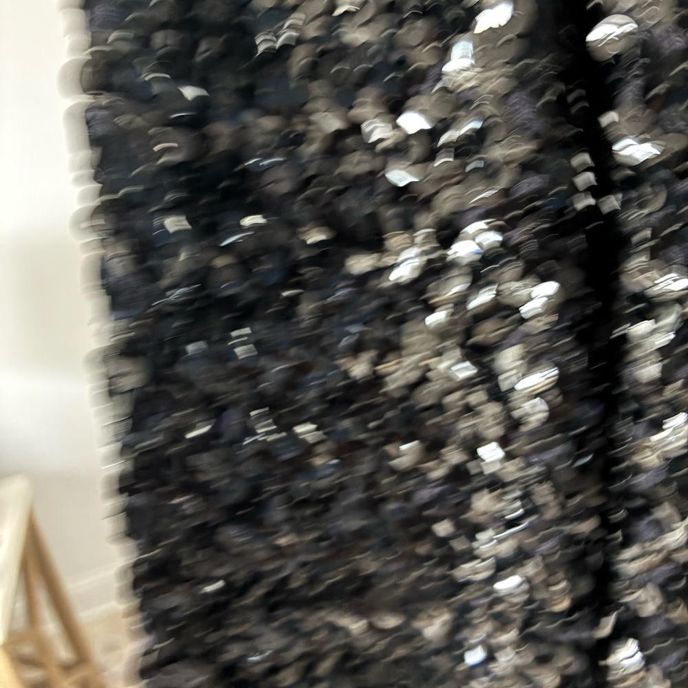 Black Sequin & Feather Statement Jacket - image 2